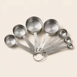 Stainless steel measuring spoons and cups