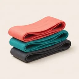 Fabric resistance bands in three colours